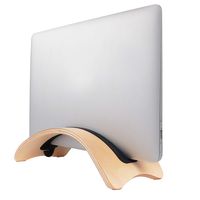 kilofly Arc Universal Adjustable Cushion Birch Wood Vertical Laptop Desk Stand