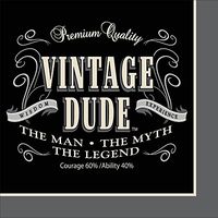 Club Pack of 192 Vintage Dude Premium 3-Ply Party Beverage Napkins 5"
