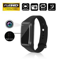 Hidden Camera Wristband Sports Camera, Aipinvip HD 1080P Night Vision Bracelet Mini Video Rechargeable Portable Surveillance Camcorder with Vibrate Function (Night Vision)