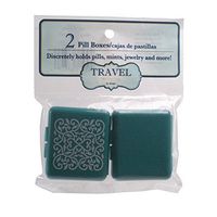 Indestructo Travel Pill Boxes By Designs - 2 Pack Assorted Patterns (Teal)