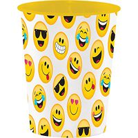 Creative Converting 322178 12 Count Plastic Keepsake Cup, Show Your Emojions, 16 oz