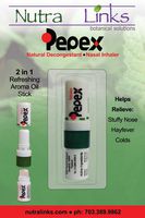 Nutralinks Pepex, All Natural,Camphor Free Decongestan Inhaler to Fight Symptoms of Flu, Sinusitis, Allergies &hay Fever. All Essential Oils to help with Runny, Stuffy & Blocked Nose. $5.99/ 2inhalers