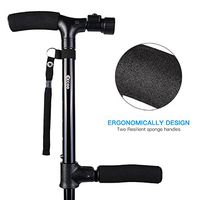 Estink- Walking Cane,Black Aluminum Alloy Lightweight Adjustable Walking Stickers for Eldely Men and Women with LED Light and Support Base