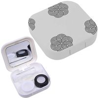 Portable Contact Lens Case Box Travel Kit Mirror + Bottle + Tweezers Container Holder [ Stylish ]