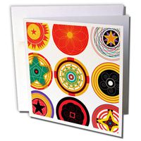 3dRose circles 9 design - Greeting Cards, 6 x 6 inches, set of 12 (gc_21223_2)