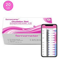 20 x Ovulation (LH) Test Strips Kit, Highly Sensitive and Accurate Results, Smart App (iOS & Android) Save All Test Results (3.5mm Width) by Femometer