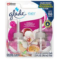Glade PlugIns Refills Air Freshener, Scented and Essential Oils for Home and Bathroom, Vanilla Passion Fruit, 1.34 Oz, 2 Count