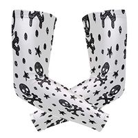 ZZKKO Skull Polka Dot Cooling Arm Sleeves Cover Uv Sun Protection for Men Women Running Golf Cycling Arm Warmer Sleeves 1 Pair