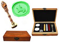 MNYR Vintage Lovely Dog Bowtie Luxury Wood Box Red Brass Metal Peacock Wedding Invitations Gift Cards Paper Stationary Envelope Custom Logo Wax Seal Sealing Stamp Sticks Melting Spoon Gift Box Kit