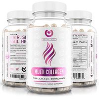 Collagen Peptides Pills - Types I,II,III,V & X with Biotin & Hyaluronic Acid – Supports Anti-Aging, Healthy Hair, Skin, Bones & Nails - Keto & Paleo Friendly Hydrolyzed Protein – 90ct.