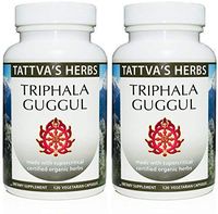 Organic Triphala Guggul - Non GMO Holistic Extract - Healthy Cholesterol and Triglyceride Levels, Digestive Support - 240 Vcaps Herbal Supplement 2 Month Supply from Tattva's Herbs