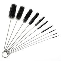 10 Nylon Stainless Steel Cleaners Cleaning Brushes for Tobacco Pipe Airbrush