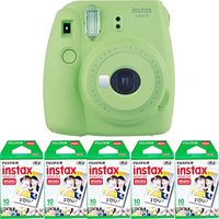 Fujifilm instax Mini 9 Instant Film Camera (Lime Green) + 50 Prints Bundle