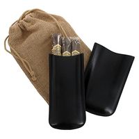 Tampa Fuego Cigar Case Genuine Leather Black Unlined Made in USA