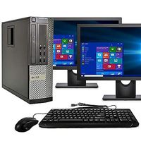 Customer Service Computer Package with Windows 10 Professional, Quad Core 3.3GHz, 8GB, 1TB, WiFi, with Dual 19in LCD Monitors (Renewed)