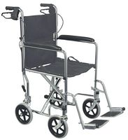 Duro-Med Steel Folding Transport Chair with Hand Brake and 19 Inch Seat, Safety Brakes, Dual Locking, Chrome