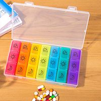 Thinktoo Pill Boxs Easter Gifts ， Pill Box 21 Day Medicine Tablet Dispenser Organizer Weekly Storage Case Extra Large, Housekeeping Organizers Decorations Accessories