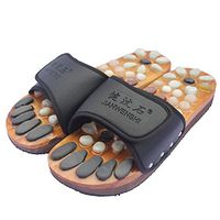 DMMSS Healthcare Natural Cobblestone Foot Massage Pebble Massage Slippers Plantar Acupuncture Points Shoes, 45