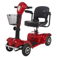 DONGBALA Seniors Electric Scooter, Long Range Scooter Heavy Duty Foldable Wheelchair Automatic Brake 46Cm Wide Seat 180W Motor 12Ah Batterry Endurance 18 Km (Red)