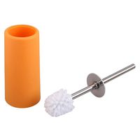 Toilet Bowl Brush and Holder for Bathroom Storage Modern Design Toilet Brush And Bracket Upgraded Durable Shedless Bristles And Long Heavy Duty Handle Toilet Brush Bathroom Toilet ( Color : Orange )