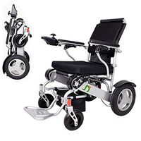 Deluxe Lightweight Folding Electric Wheelchair Fold Foldable Power Compact Mobility Aid Wheel Chair Dual Battery Longest Driving Range Power Wheelchair