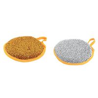 uxcell Household Kitchen Round Shape Scrubber Cleaning Tool Dish Pad Cleaner 2 Pcs