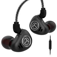 hellodigi TRN V90 4BA+1DD Hybrid in-Ear Earphone,in Ear Monitor IEM Headphone/Earbuds/Earphone with Detachable 0.75mm 2pin Cable,HiFi Stereo Bass Sound,Black with mic