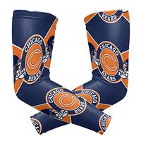 Chicago Bears Cooling Arm Sleeve (Pair) - Elbow Brace Support Sun UV Protection for Men & Women - Sports Sleeves for Basketball Baseball Softball Volleyball