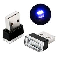 Rumfo 2Pcs Car USB LED Atmosphere Lighting Decoration Night Light Automotive Decorative Led Lamp with USB Charging for All Cars Vehicle SUV Truck(Blue)