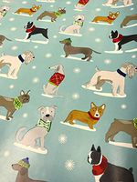 Festive Multi Dogs in Winter Attire Holiday Season Christmas Gift Wrapping Paper 2.5' x 12'