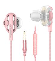 Earphones,P.SONG Crystal Clear Sound Earbuds,In-Ear Headphones with Mic, Phone Control Compatible With Android, MP3, MP4(Rose Gold)