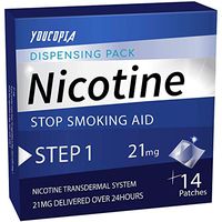YouCopia Nicotine Transdermal System Stop Smoking Aid Patches, 21mg Delivered Over 24 Hours, 14 Patches (1 Pack)
