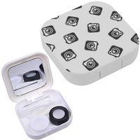 Portable Contact Lens Case Box Travel Kit Mirror + Bottle + Tweezers Container Holder [ Photo Camera ]
