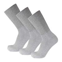 Big and Tall Diabetic Neuropathy Ringspun Cotton Crew Socks, King Size Mens Athletic Socks (13-16, Loose Top - Premium Gray) - 3 pairs