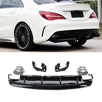 Fandixin W117 Diffuser, ABS Rear Bumper Diffuser with 4-Outlet Exhaust Tips for Mercedes Benz CLA Class W117 Sport Edition CLA45 AMG 2017-in (Silver exhuast tip)