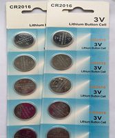 50pcs CR2016 Ultra Thin Lithium Button Coin Battery Cell 3V 75mAH Dia.20X1.6mm Battery