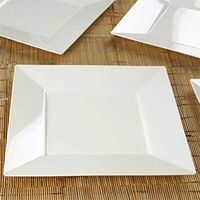 Tableclothsfactory 50 Pcs - Ivory 10.75" Square Disposable Plastic Plate
