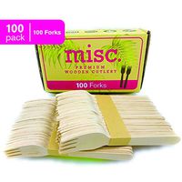 [New, 2020 Product] Disposable Wooden Cutlery Set, 100 Forks, FDA Approved CPST Test Certified Premium Quality, 100% All-Natural Utensils