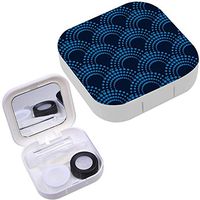 Portable Contact Lens Case Box Travel Kit Mirror + Bottle + Tweezers Container Holder [ Geometric Dotted Arches ]