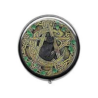 Black Cat Wicca Pill Box,Pentagram Wiccan Jewelry Candy Box, Vintage Candy Box, Women's Jewelry