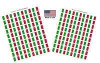 Made in USA! 100 Country Flag 1.5" x 1" Self Adhesive World Flag Scrapbook Stickers, Two Sheets of 50, 100 International Sticker Decal Flags Total (Italy)