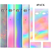 4 Pack Rainbow Skin Wrap Decal Case for Juul and Charger, Friction Feeling Scratch-proof Sleeve Shield Cover Case Cap Decal, Accessories Fit for JUUL (No Device Included, Contain Charge Cover)
