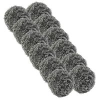 brheez Stainless Steel Scouring Pads, Heavy Duty Steel Sponges - Removes Grease, Oil and Dirt Stains from Pots, Glassware and Bakeware - Commercial Grade - 12 Pack (100 Grams)