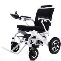 PLLP Medical Rehab Chair, Wheelchair,Electric Wheelchair, Foldable and 25Kg Lightweight Powered Wheelchair, 360° Joystick,Openable Handrail,Supports 150Kg,Seat Width 43Cm,White