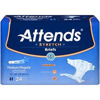 Attends Stretch Adult Brief, Tab Closure Medium/Regular Disposable Moderate Absorbency, DDSMR - Pack of 24