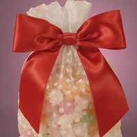 Red Satin Bow With Wire Tie, 1-1/2" X 4-1/2"