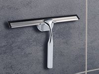 Dailyart Shower Squeegee Bathroom Glass Squeegee Window Wiper Chrome Plated and Stainless Steel Mirror Door Cleaning with Hook, Screw Mounted