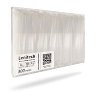 Lenitech 4 Inch 300 Pcs White Multi-Purpose Cable Ties