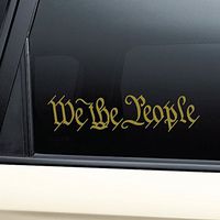Nashville Decals We The People United States Constitution Vinyl Decal Laptop Car Truck Bumper Window Sticker - Metallic Gold Matte