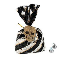 Fun Express - GlitS-O-Ween Treat Bags W/Tags (24pc) for Halloween - Party Supplies - Bags - Cellophane Bags - Halloween - 24 Pieces